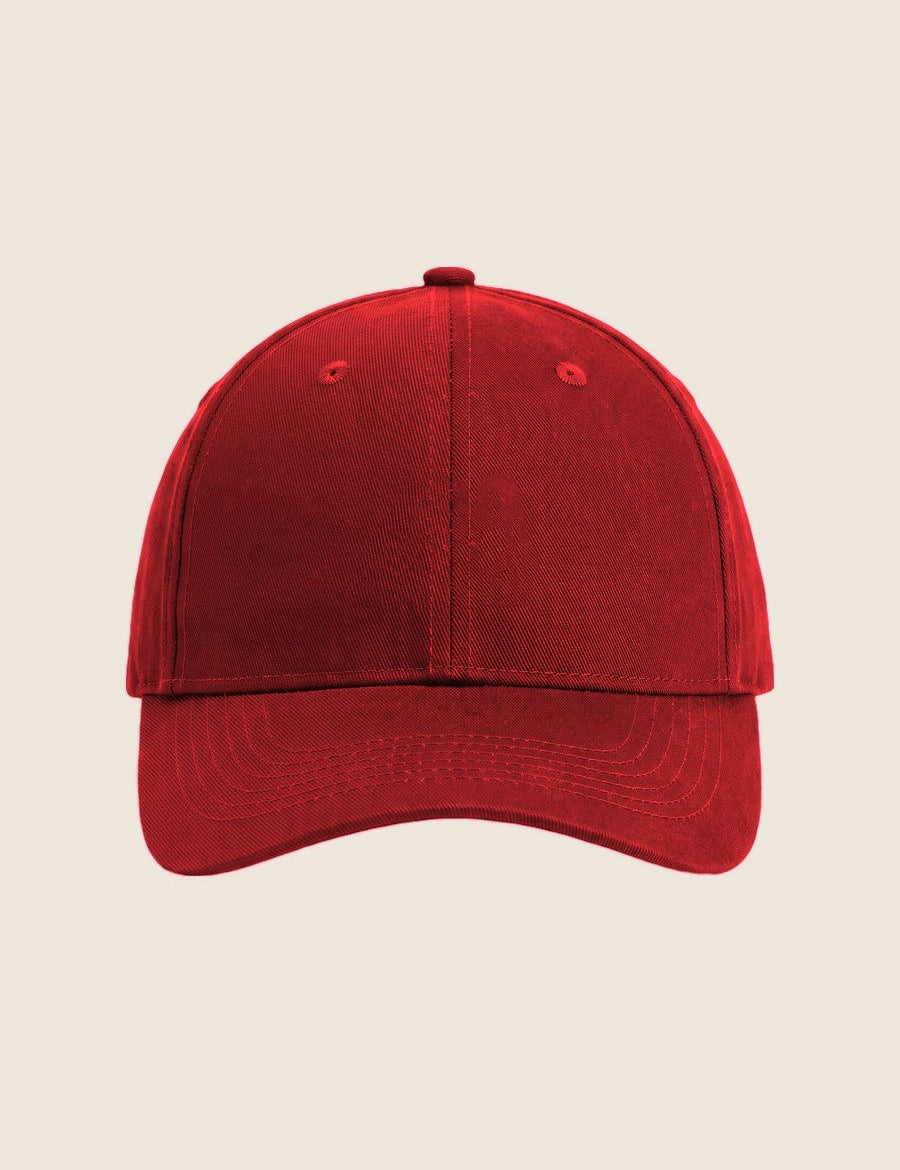 Rood pet dad cap, plat, zonder borduring