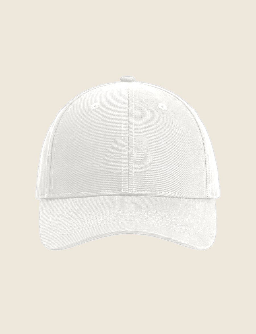 Wit pet dad cap, plat, zonder borduring