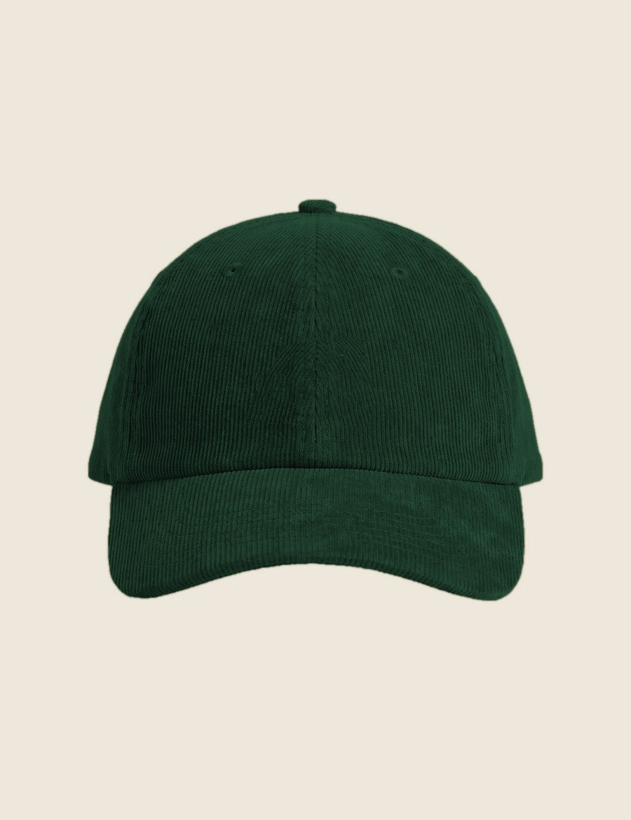 Groen (forest) pet velour cap, plat, zonder borduring