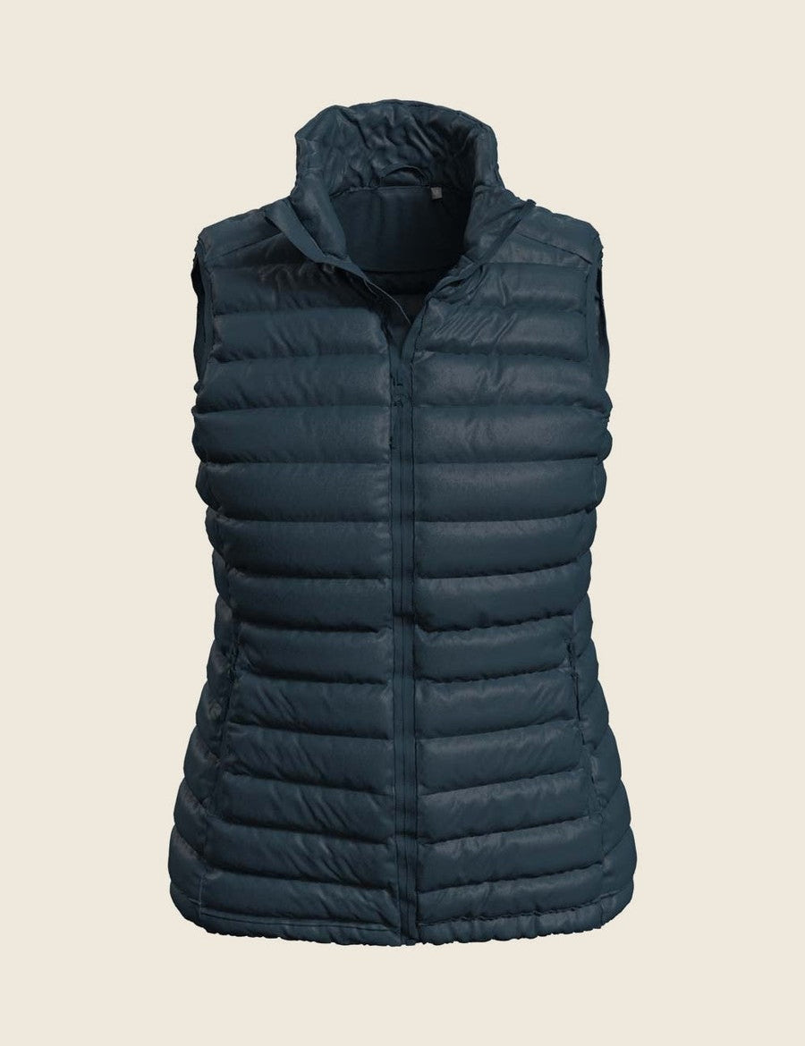 Premium bodywarmer in de kleur Navy, nog zonder borduring