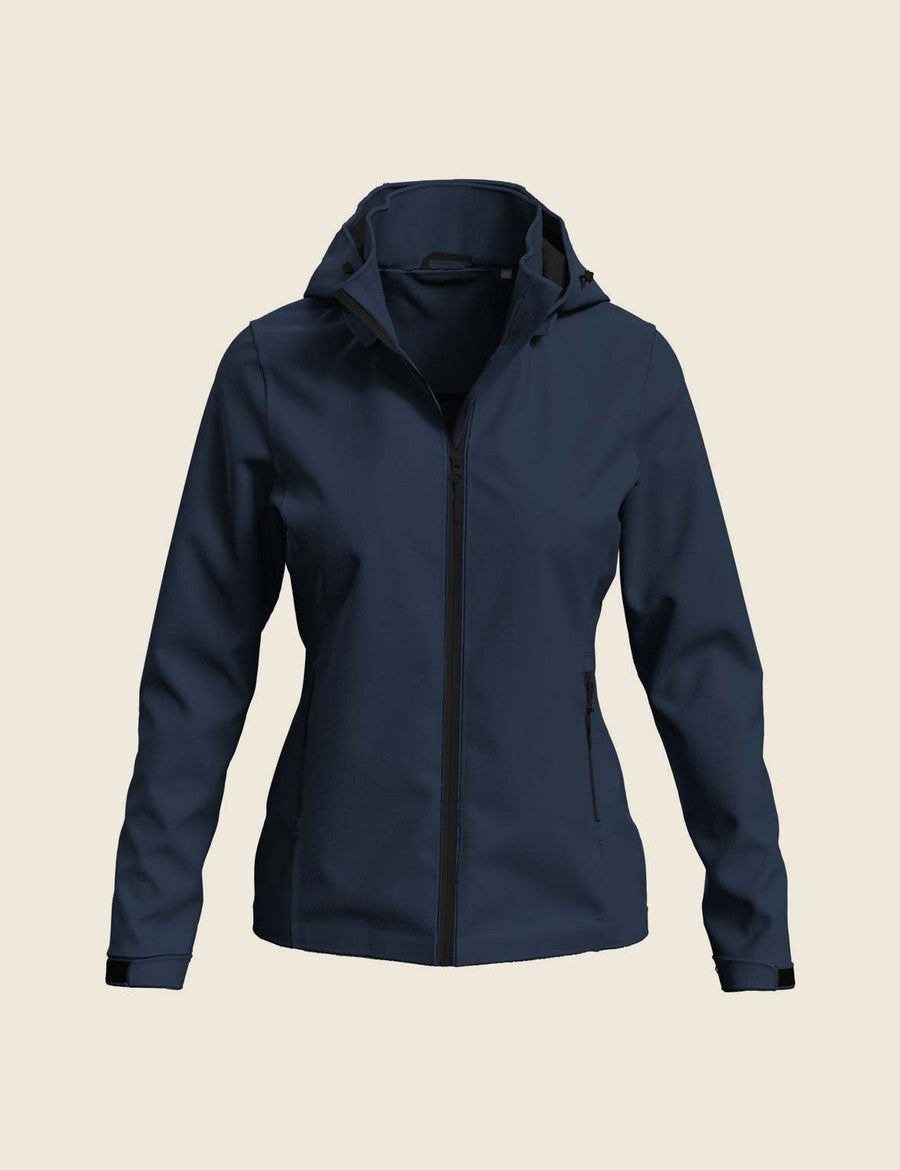 Premium softshell jas in de kleur Navy, nog zonder borduring