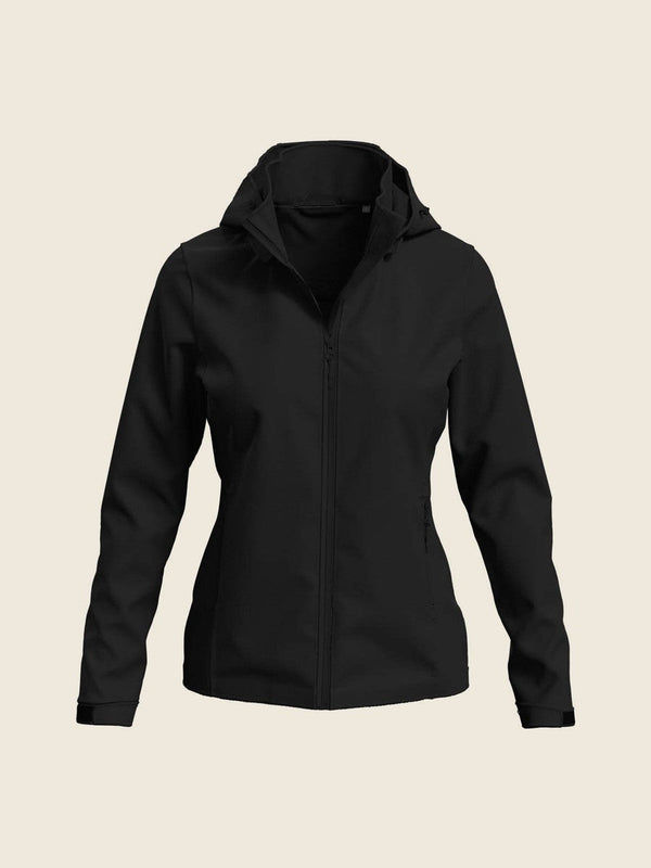 Premium softshell jas met kindertekening, in de kleur Zwart