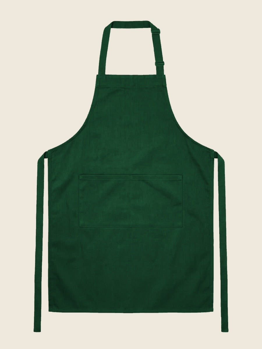Groen (forest) schort, plat, zonder borduring