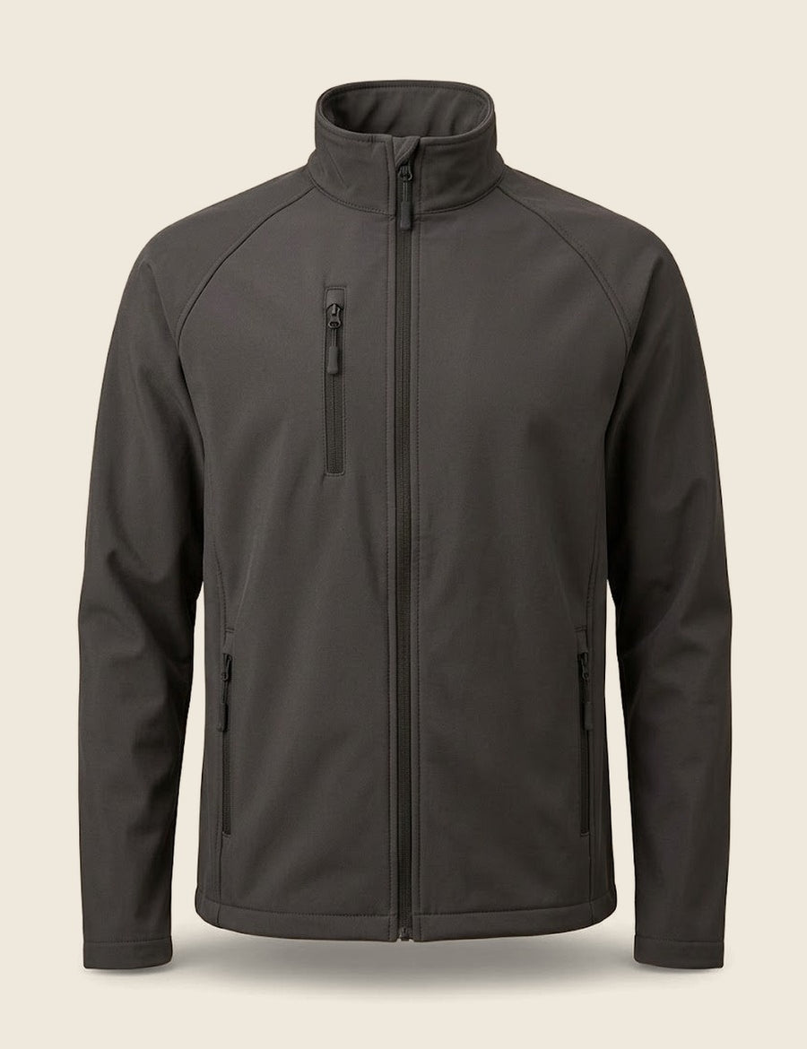 Grafiet softshell jas, plat, zonder borduring