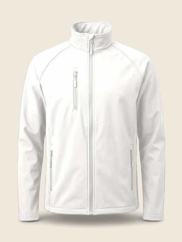 Softshell jas met ingekleurde tekening, in de kleur Wit