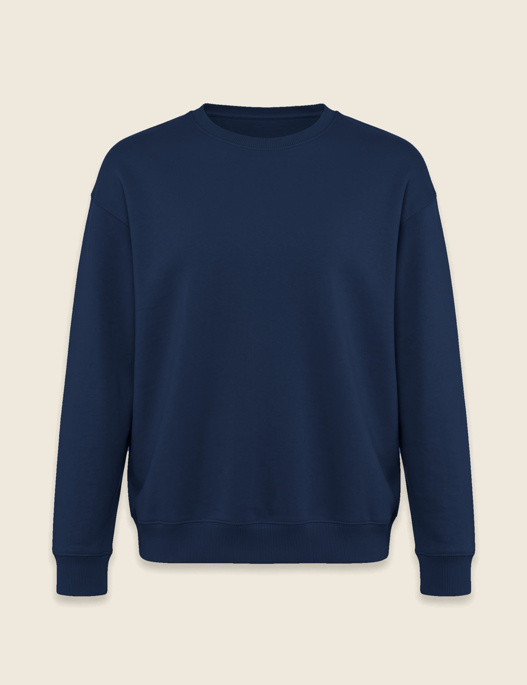 Geborduurde sweater in navy, mockup