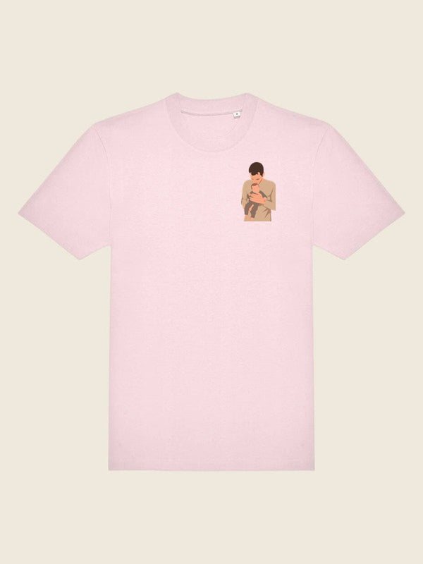 T-shirt met ingekleurde foto, in de kleur Zacht roze
