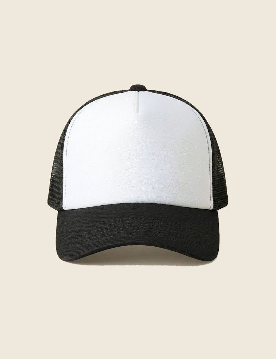 Trucker cap in de kleur Wit met zwart, Tice Nits