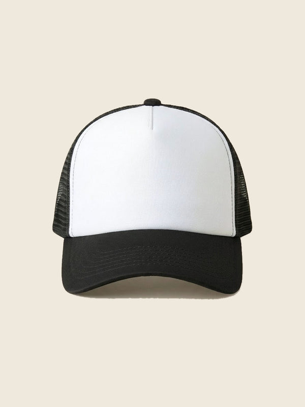 Trucker cap met kindertekening, in de kleur Wit en zwart