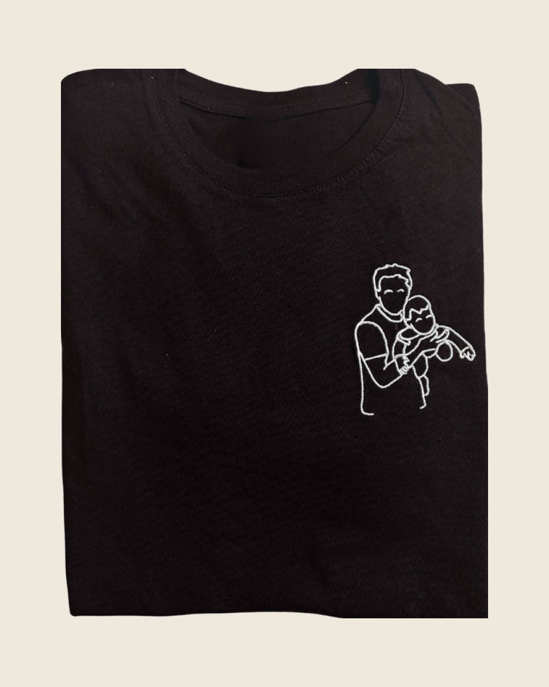 Vaderdag t-shirt met lijntekening