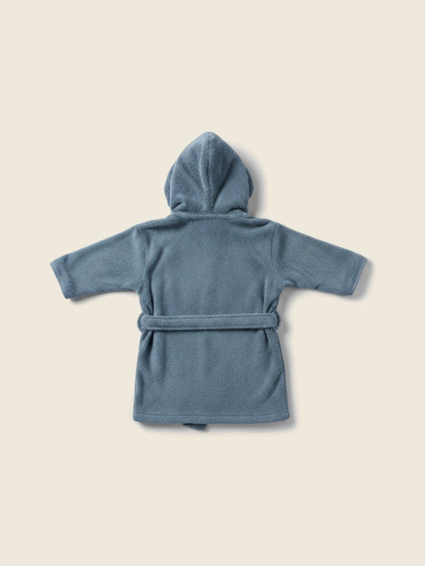 Babybadjas in de kleur Nordic blauw, nog zonder borduring