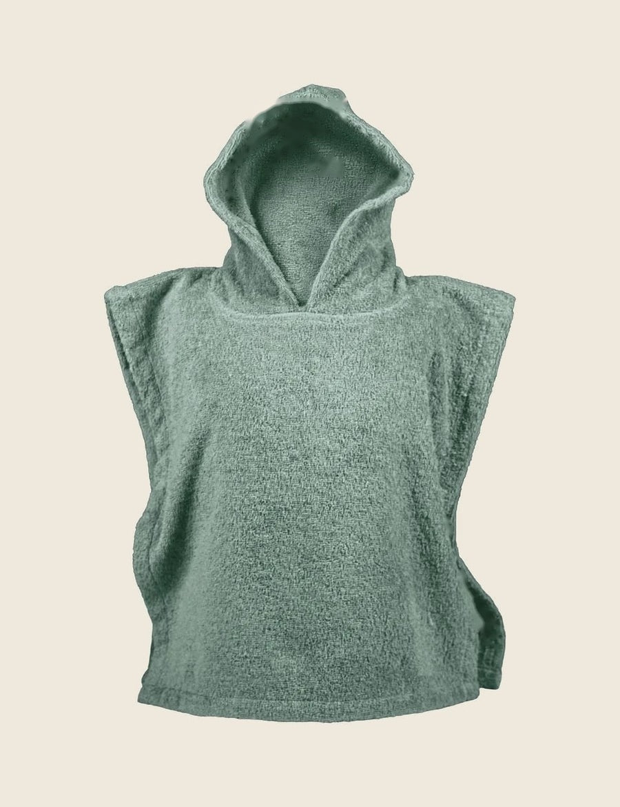 Babyponcho in de kleur Olive, nog zonder borduring