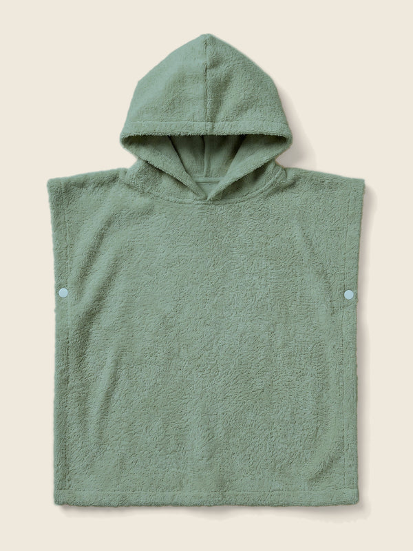 Babyponcho met tekst, in de kleur Olive