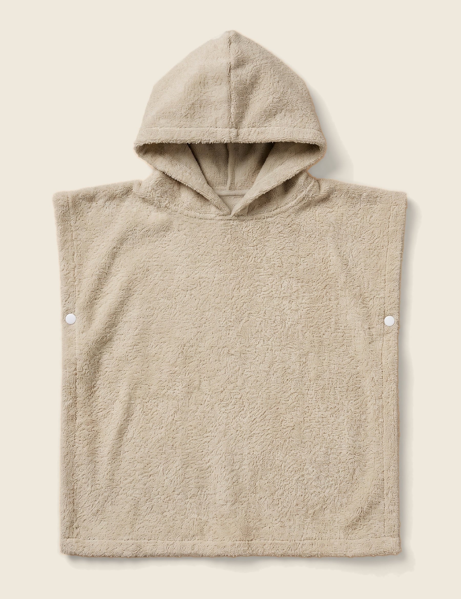 Babyponcho in badstof in de kleur Taupe, nog zonder borduring – Tice Nits