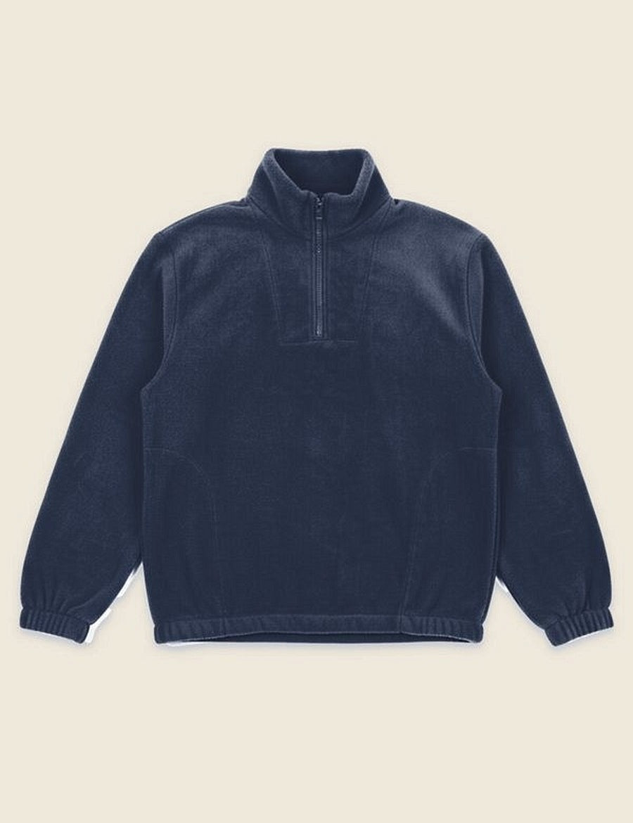 Kinderfleecetrui in de kleur Navy, nog zonder borduring