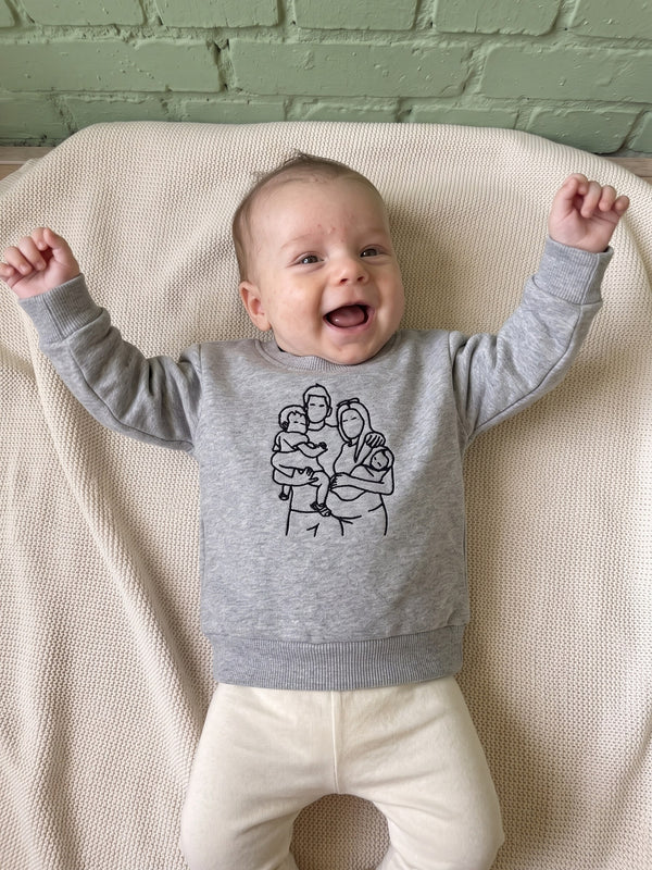 Baby sweater met lijntekening